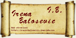 Irena Balošević vizit kartica